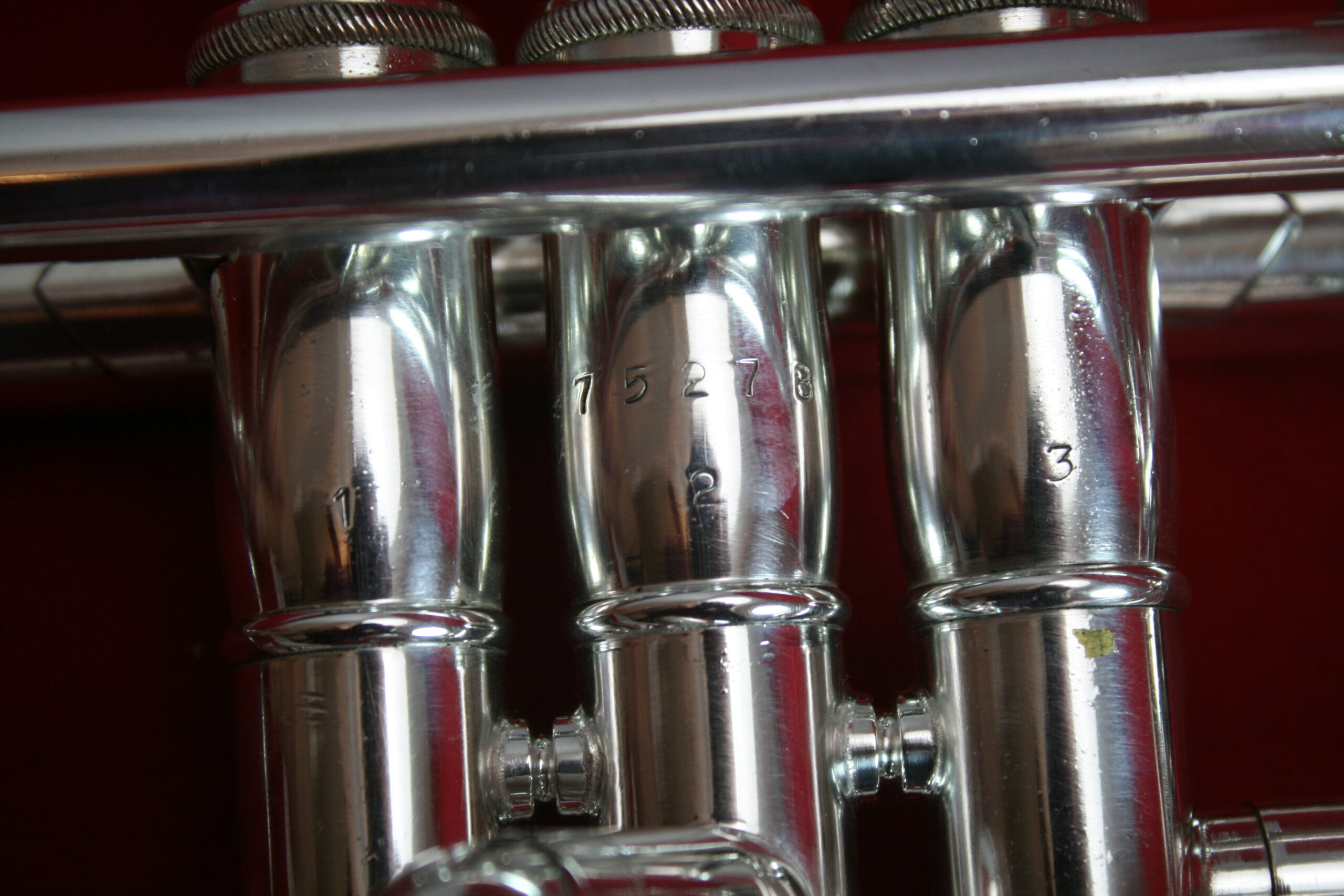 The horn is completely plated, so cannot determine